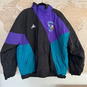 Men’s Vintage NBA By Apex One Charlotte Hornets Full Zip Jacket Size XL Black